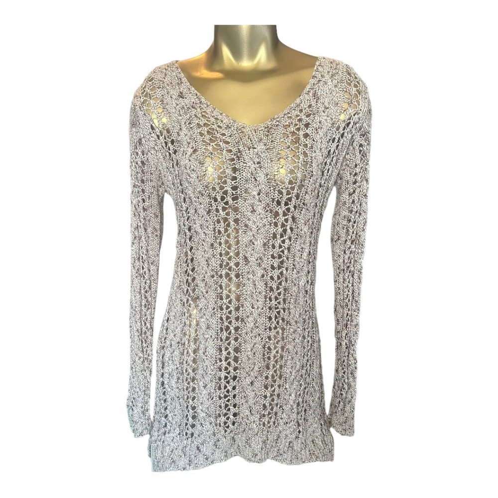 Mystree Crocheted Long, Fitted Sweater, Size Small